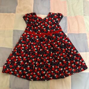 Beautiful Floral Corduroy Holiday Dress